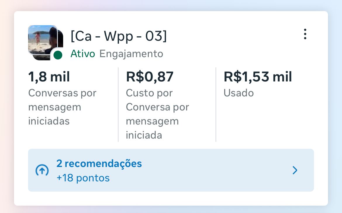 Print: 1.800 conversas no WhatsApp por R$0,87 cada